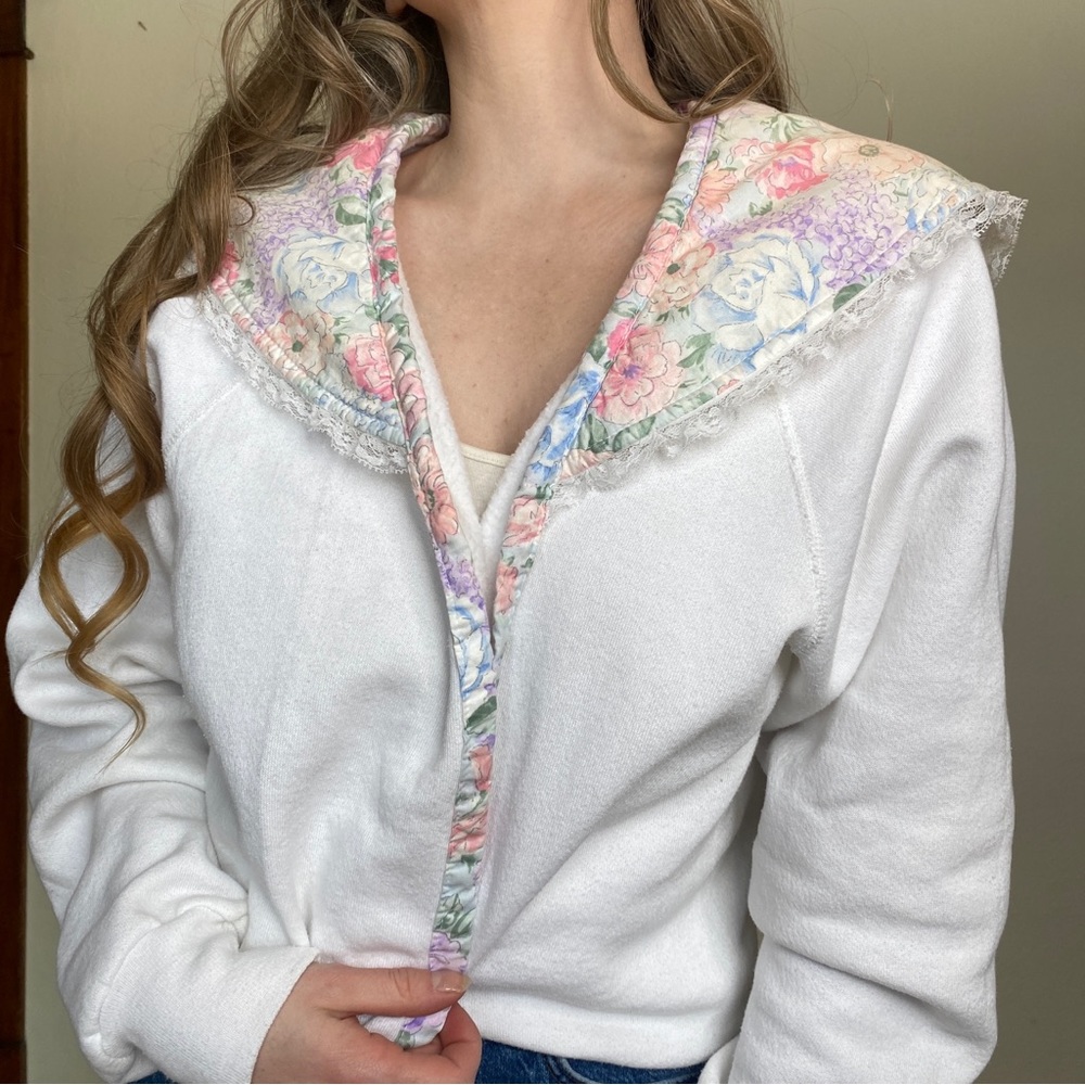 Vintage Lee Floral Collar Sweater Cardigan